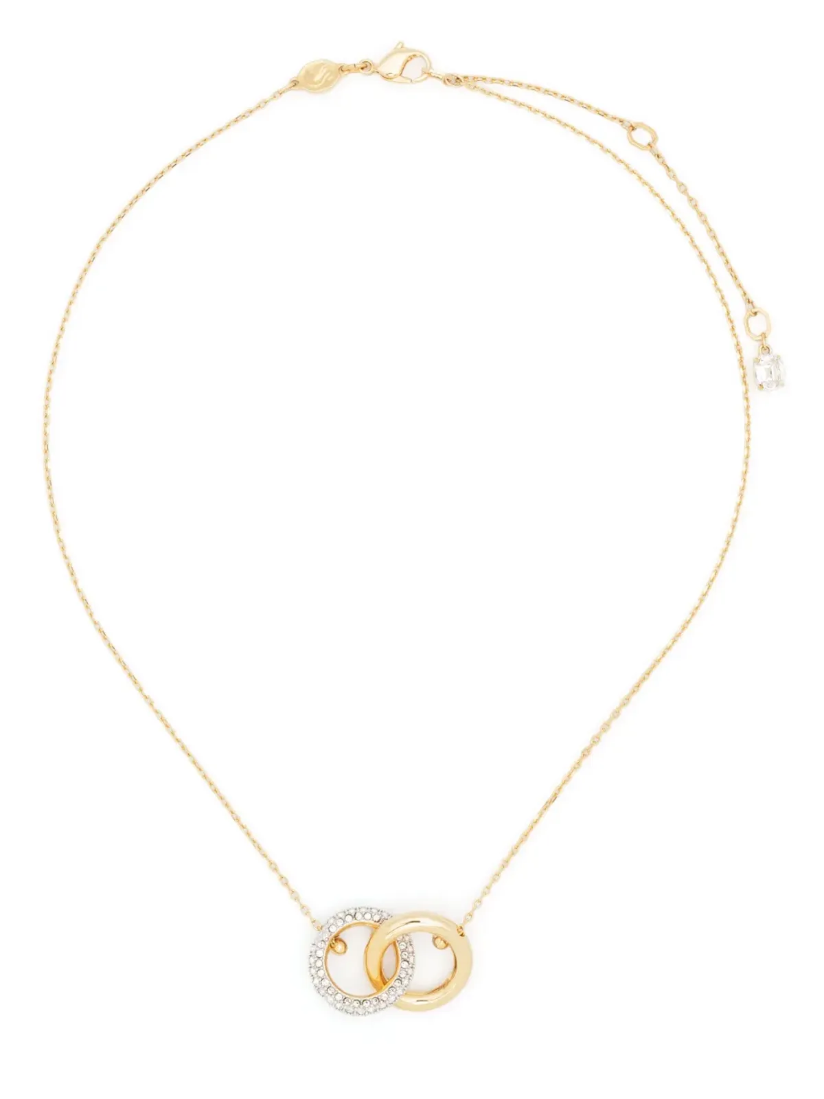 Swarovski Dextera クリスタル装飾のインターリンクネックレス - ゴールド - 画像1