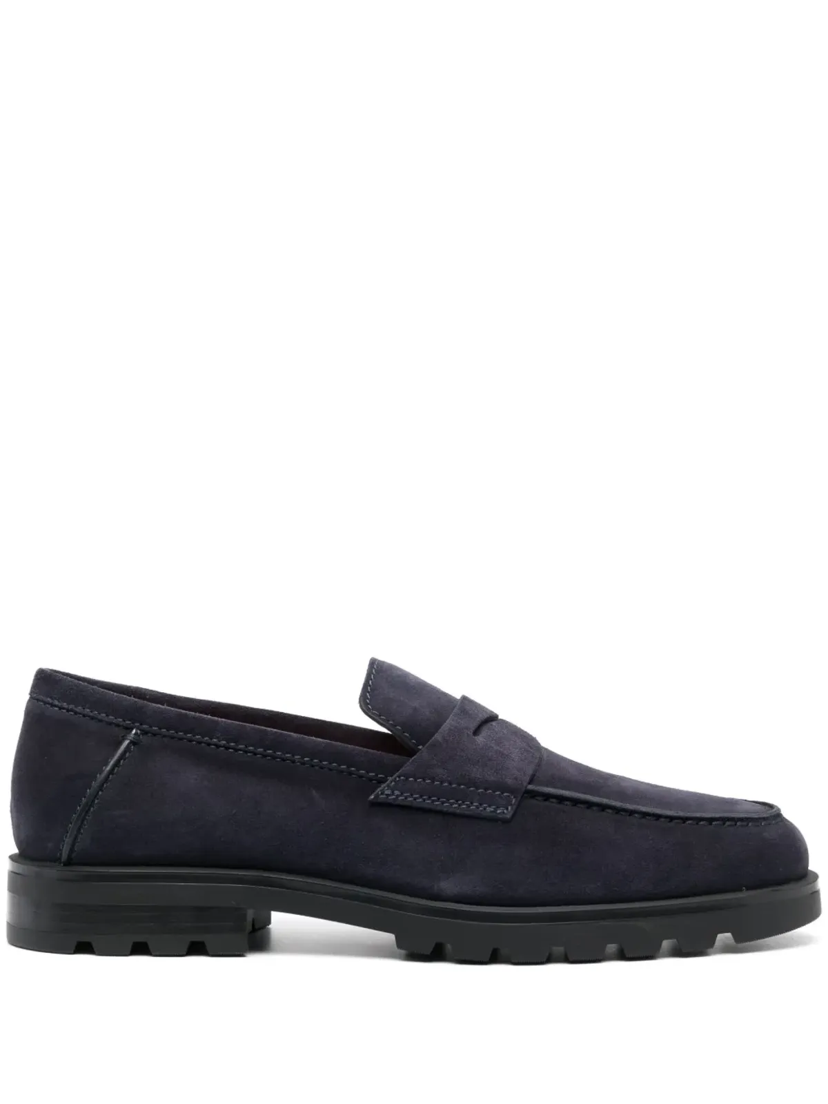 Santoni ロック ペニースロット スエード ローファー - 画像1
