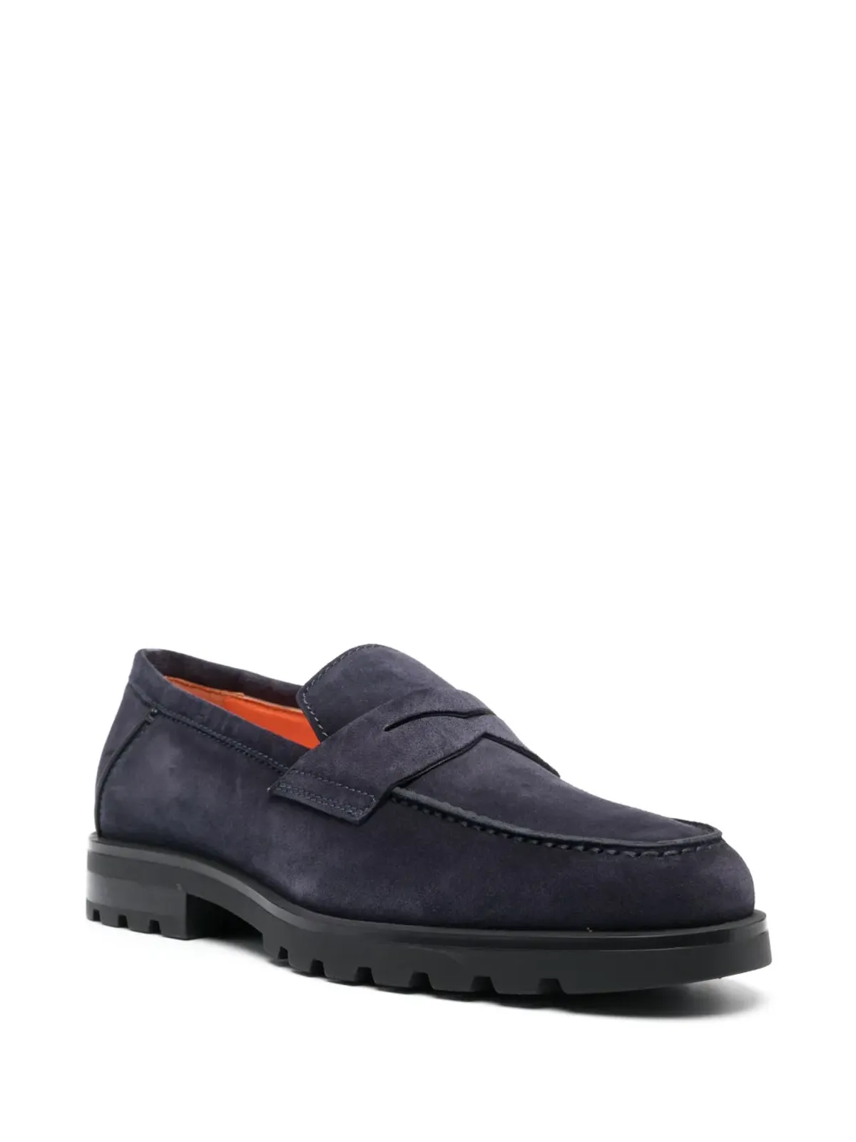 Santoni ロック ペニースロット スエード ローファー - 画像2