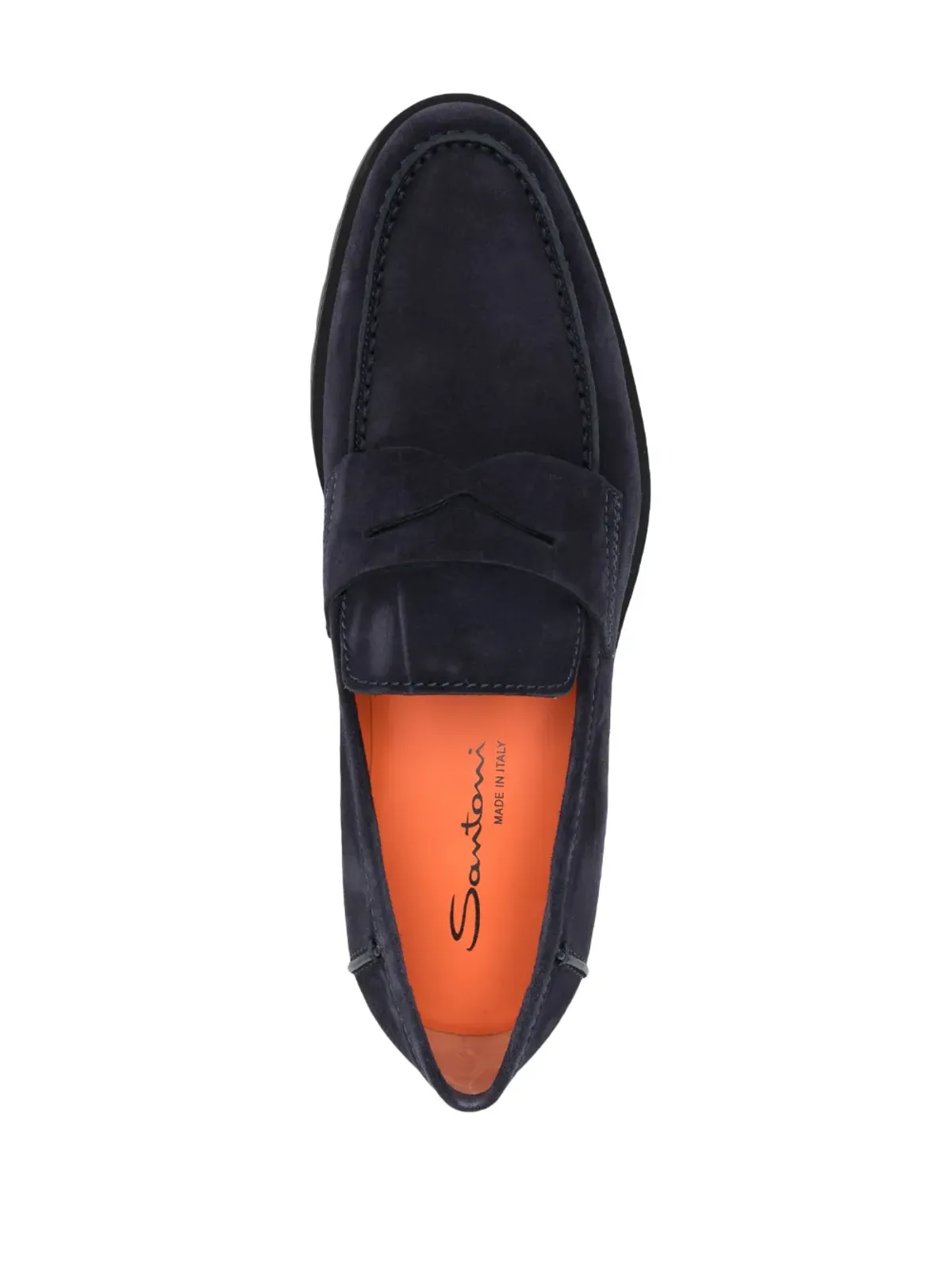 Santoni ロック ペニースロット スエード ローファー - 画像4