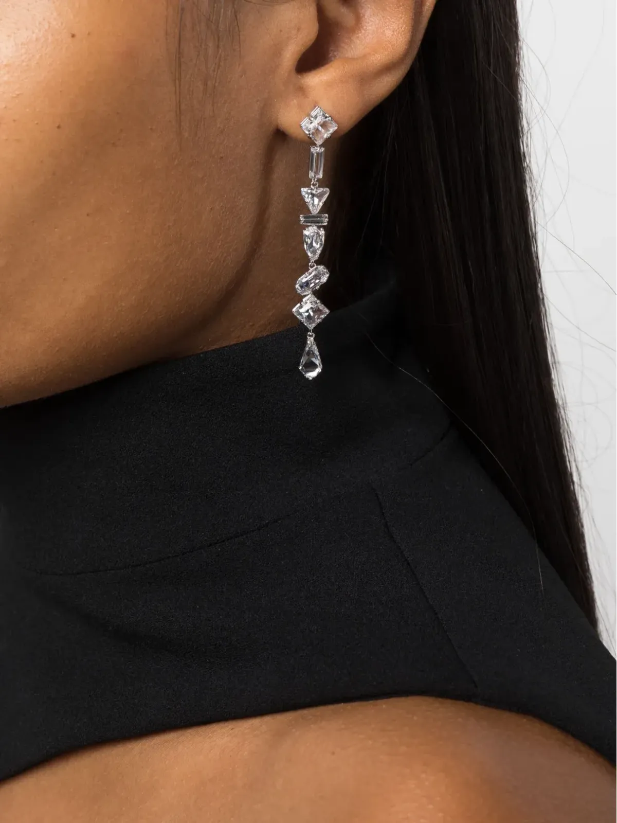 Swarovski Mesmera クリスタル装飾ピアス - Silver - 画像2
