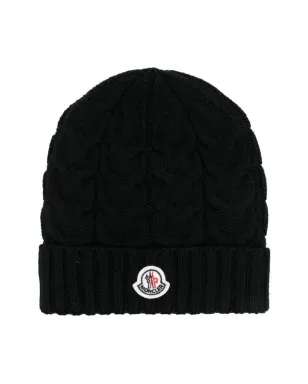 Moncler Enfant ロゴアップリケ ケーブルニット ビーニー - サムネイル1
