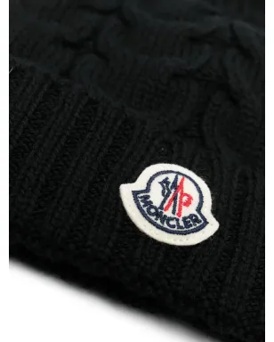 Moncler Enfant ロゴアップリケ ケーブルニット ビーニー - サムネイル2