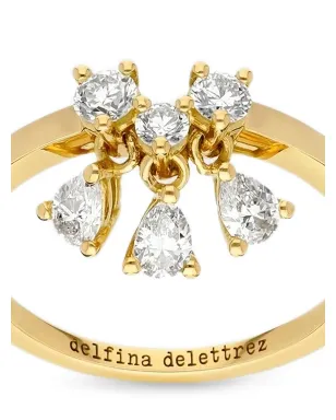 Delfina Delettrez Dancing Diamonds diamonds ring - Gold - サムネイル2