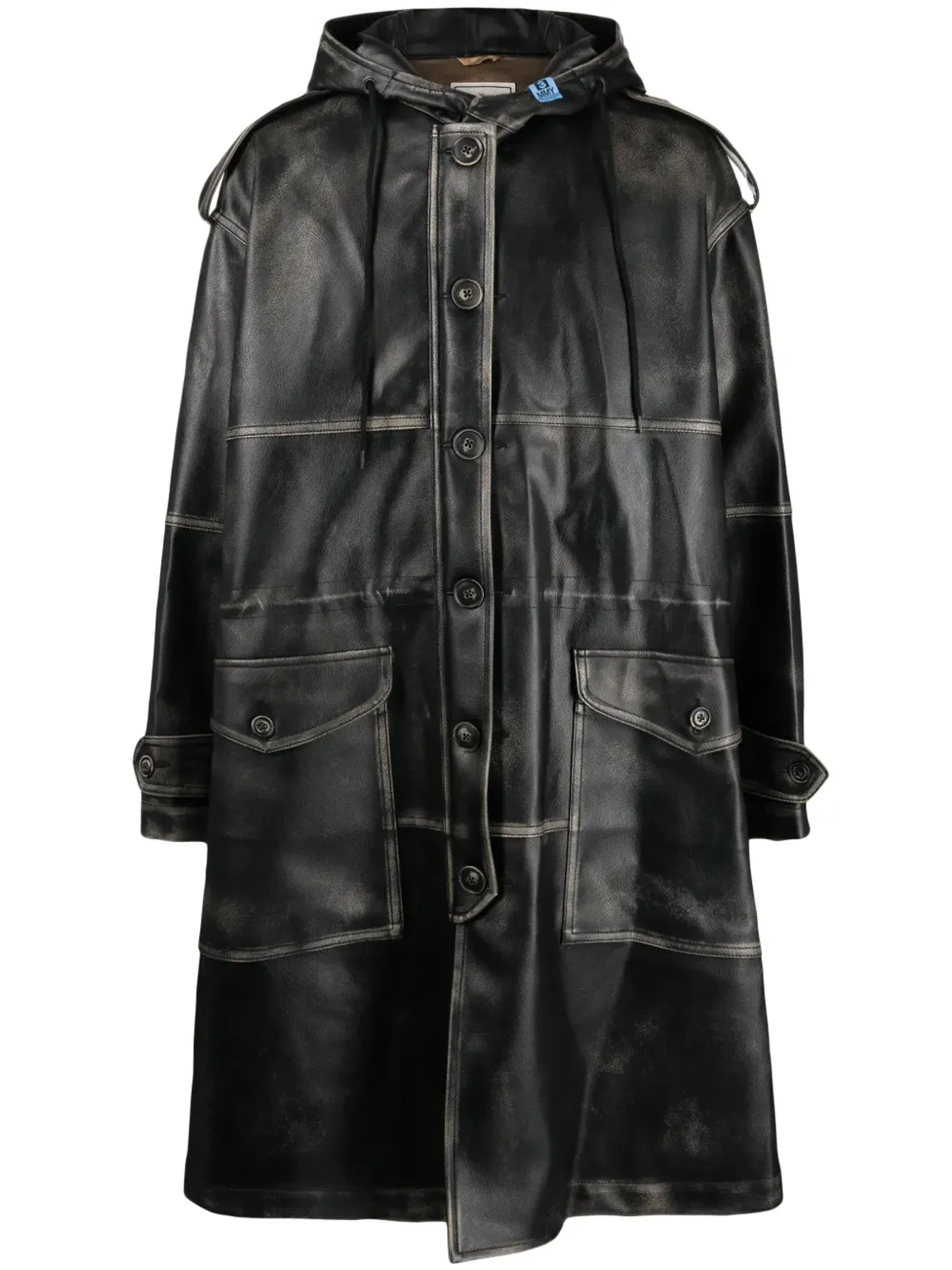 Maison MIHARA YASUHIRO フェイクレザー製 シングルブレスト コート - 画像1