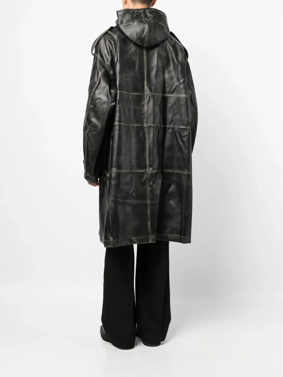 Maison MIHARA YASUHIRO フェイクレザー製 シングルブレスト コート - 画像4