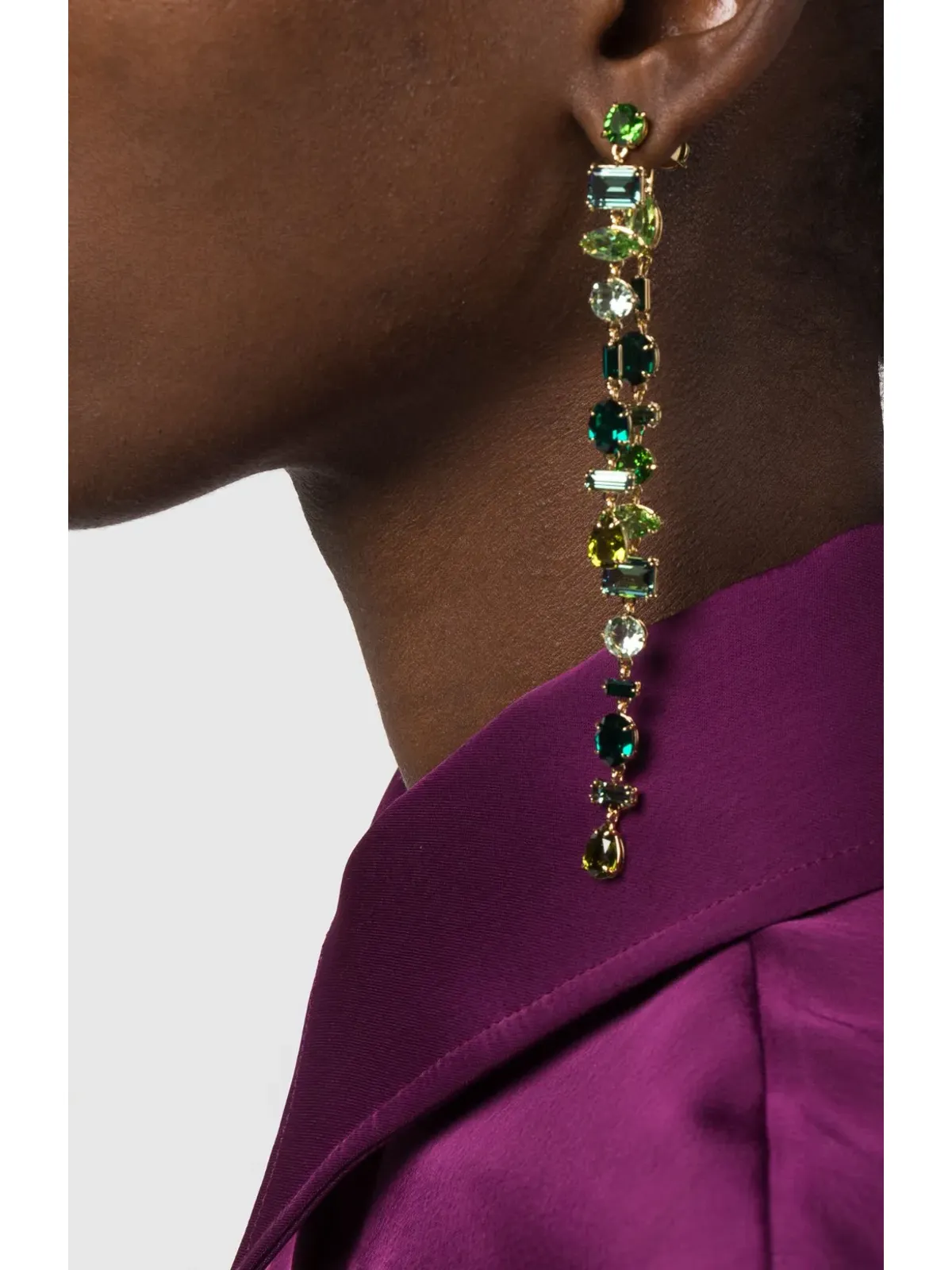 Swarovski ジェマ クリスタル装飾イヤリング - ゴールド - 画像2