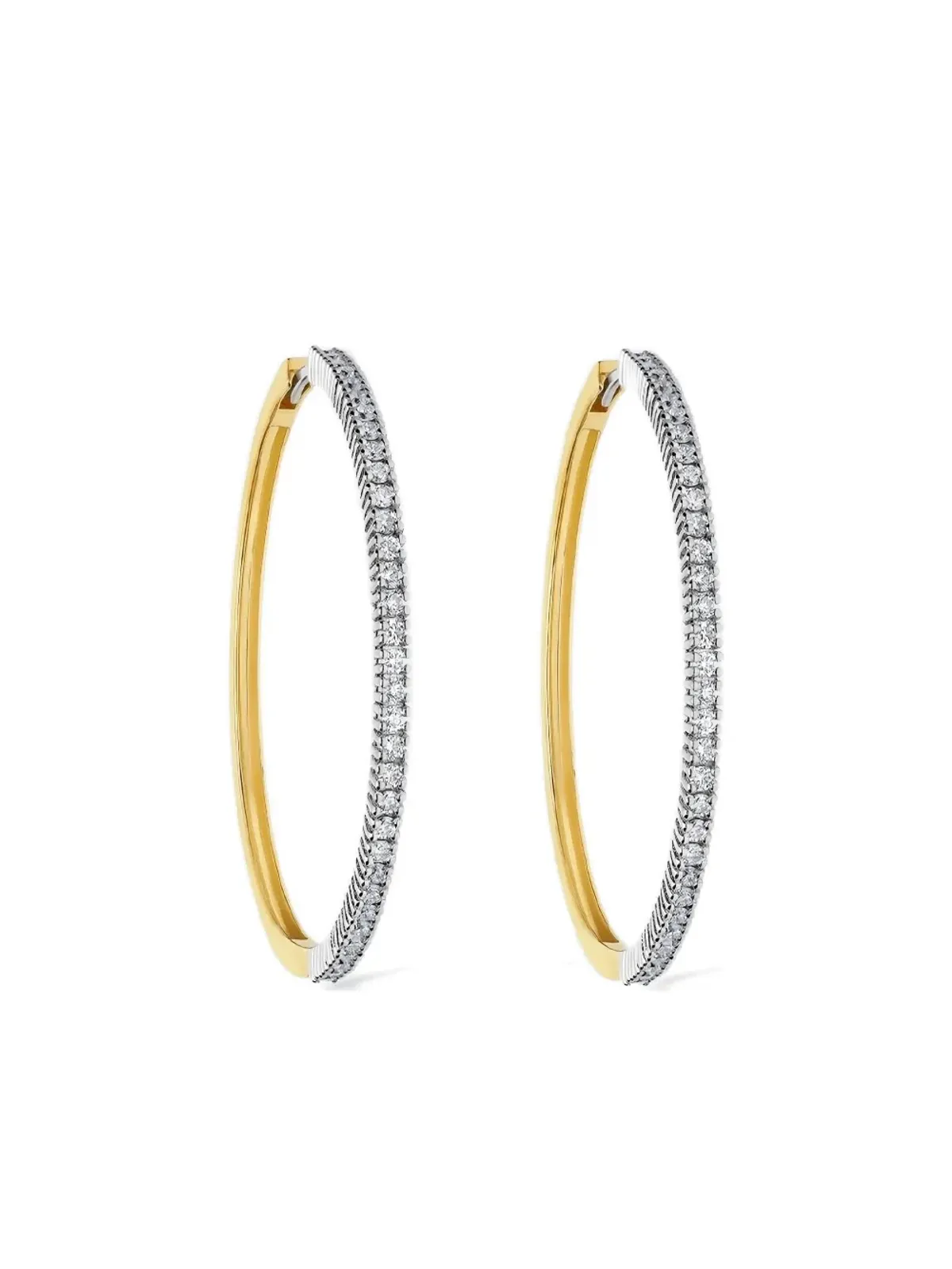 Delfina Delettrez 18Kホワイトゴールドと18Kイエローゴールドのフープピアス - 画像1