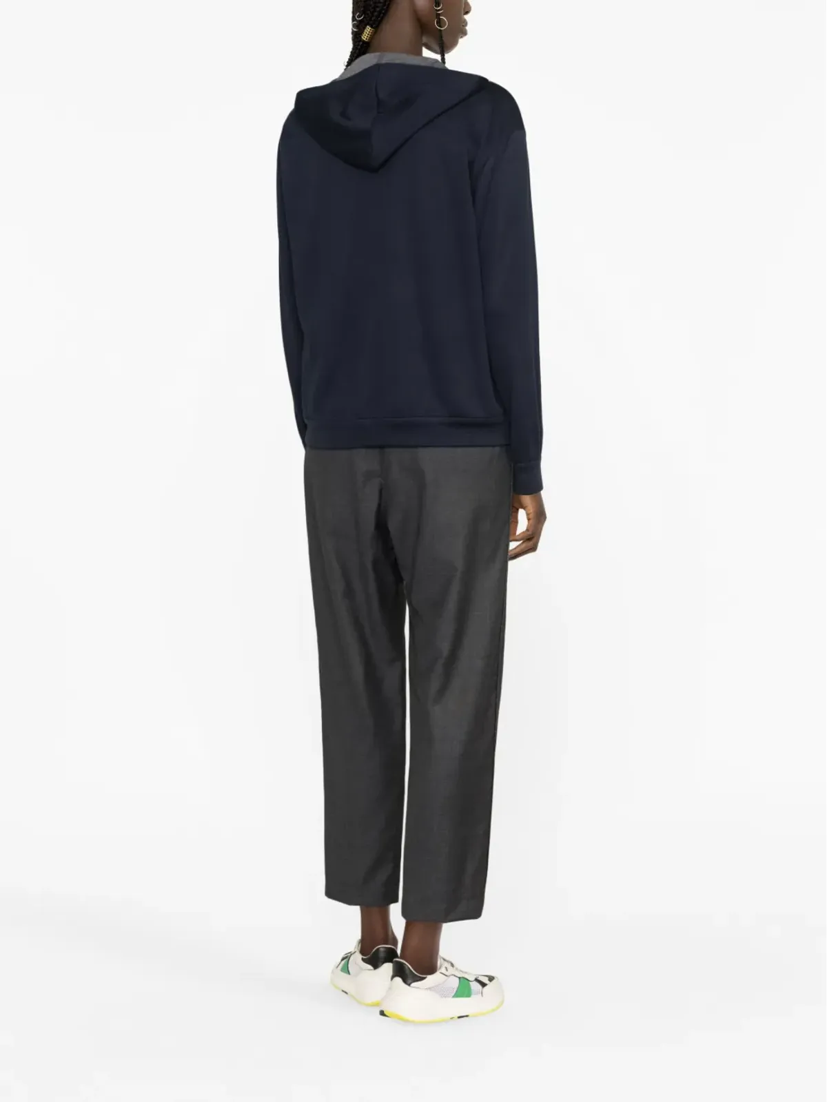 Brunello Cucinelli モニリチェーン付きジップフーディ - 画像4