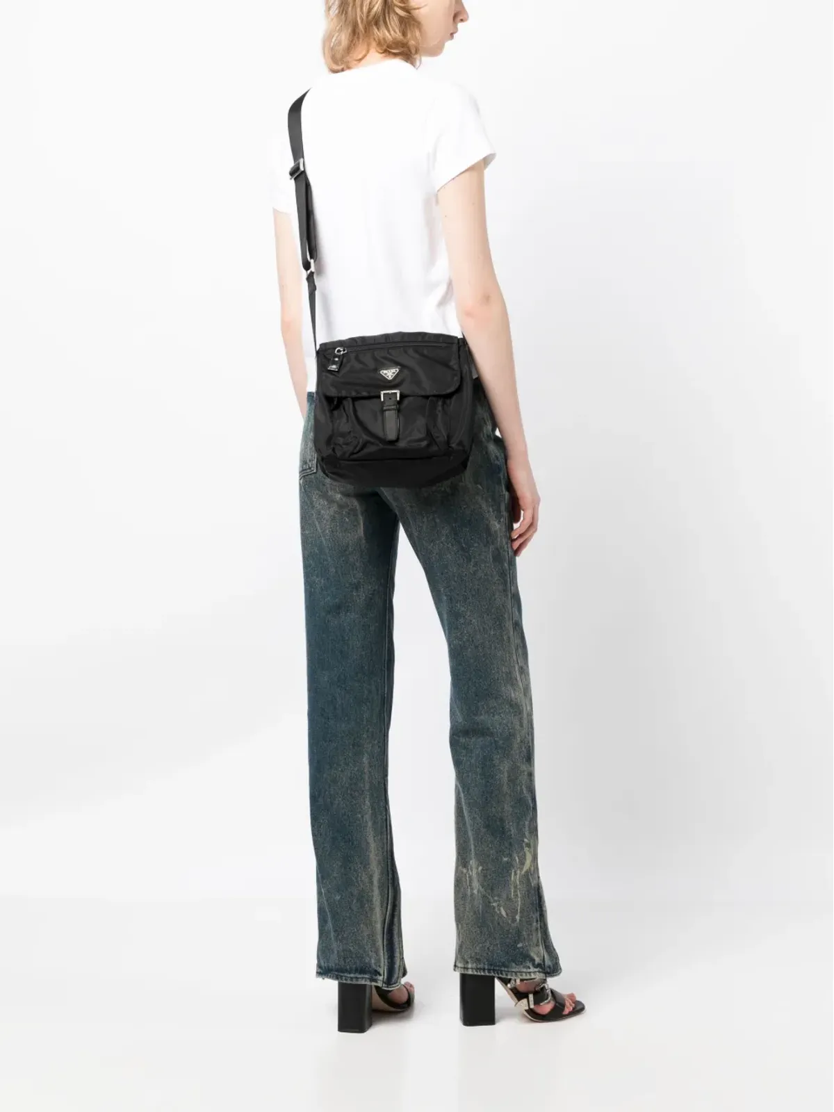 Prada Pre-Owned ロゴプレート付きクロスボディバッグ - ブラック - 画像2