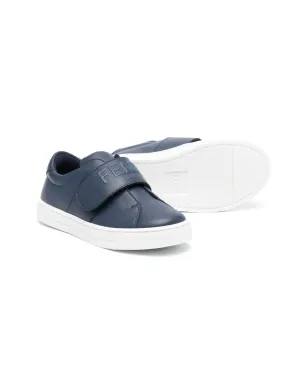 Fendi Kids タッチストラップ レザー スニーカー ブルー - サムネイル2