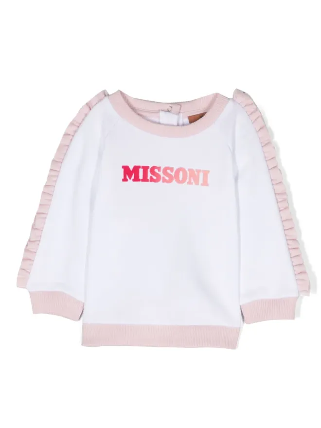 Missoni Kids Missoni Kids フリルディテール付き コットン スウェットシャツ - ホワイトの商品画像