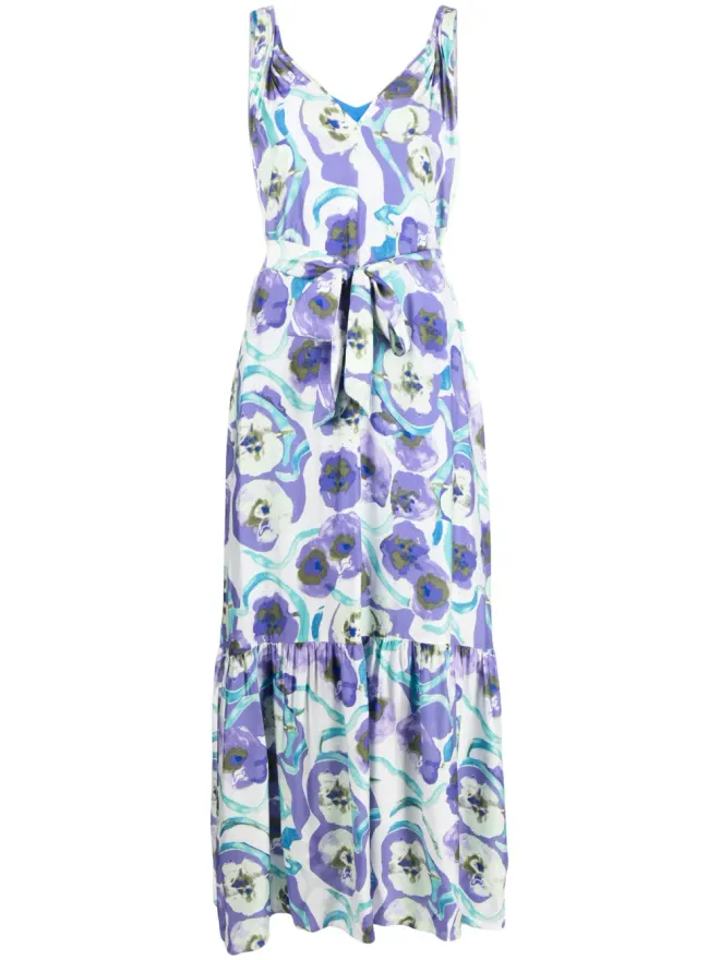DVF Diane von Furstenberg DVF Diane von Furstenberg Jodie 花柄プリント ミディドレス - Whiteの商品画像