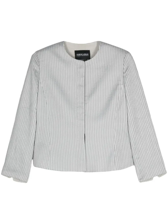 Giorgio Armani Pre-Owned Giorgio Armani ビンテージ 1990年代 エンボス加工仕上げジャケット - Greyの商品画像