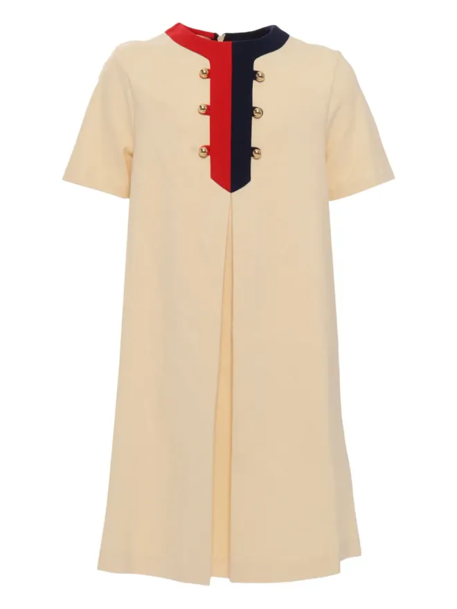 Gucci Kids Gucci Kids ウェブトリム ボックスプリーツ ドレスの商品画像
