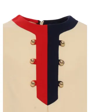 Gucci Kids ウェブトリム ボックスプリーツ ドレス - サムネイル3