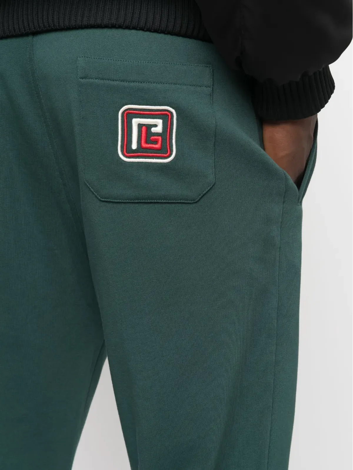 Balmain ロゴパッチ コットン トラックパンツ - グリーン - 画像5