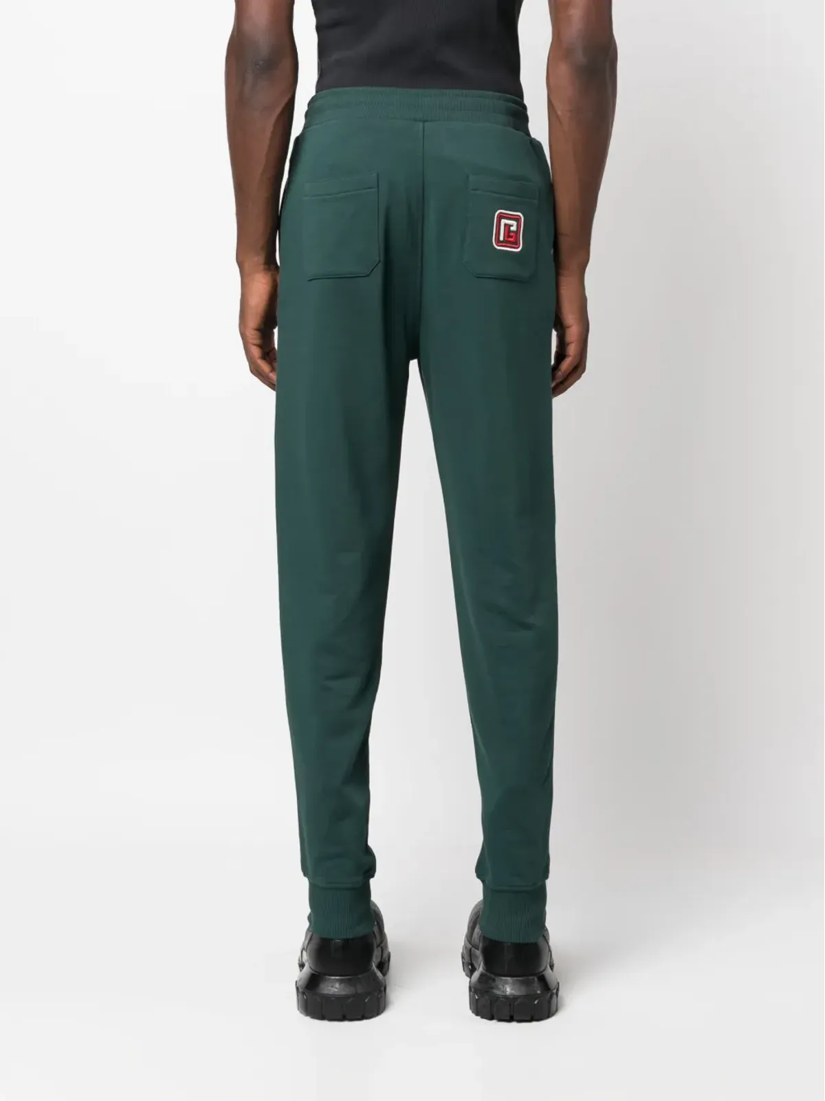 Balmain ロゴパッチ コットン トラックパンツ - グリーン - 画像4