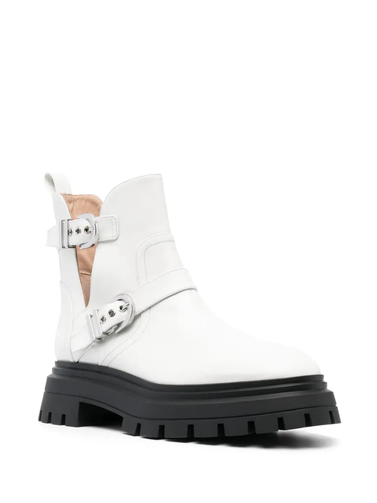 Stuart Weitzman マーベリック・ベッドフォード バックル付きレザーブーツ - White - 画像2