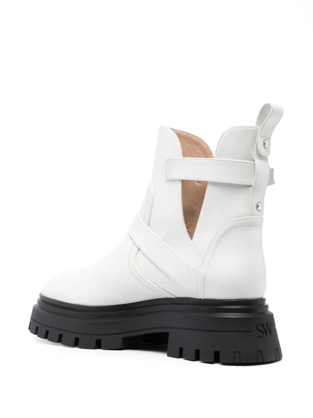 Stuart Weitzman マーベリック・ベッドフォード バックル付きレザーブーツ - White - 画像3
