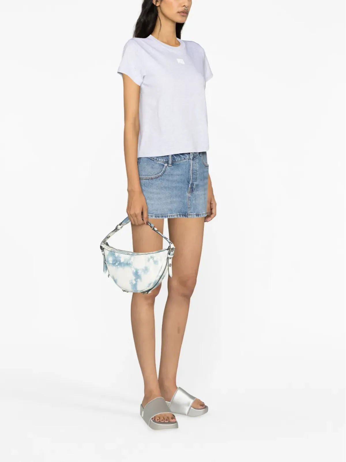 Alexander Wang ロゴパッチ付き半袖Tシャツ - 画像4