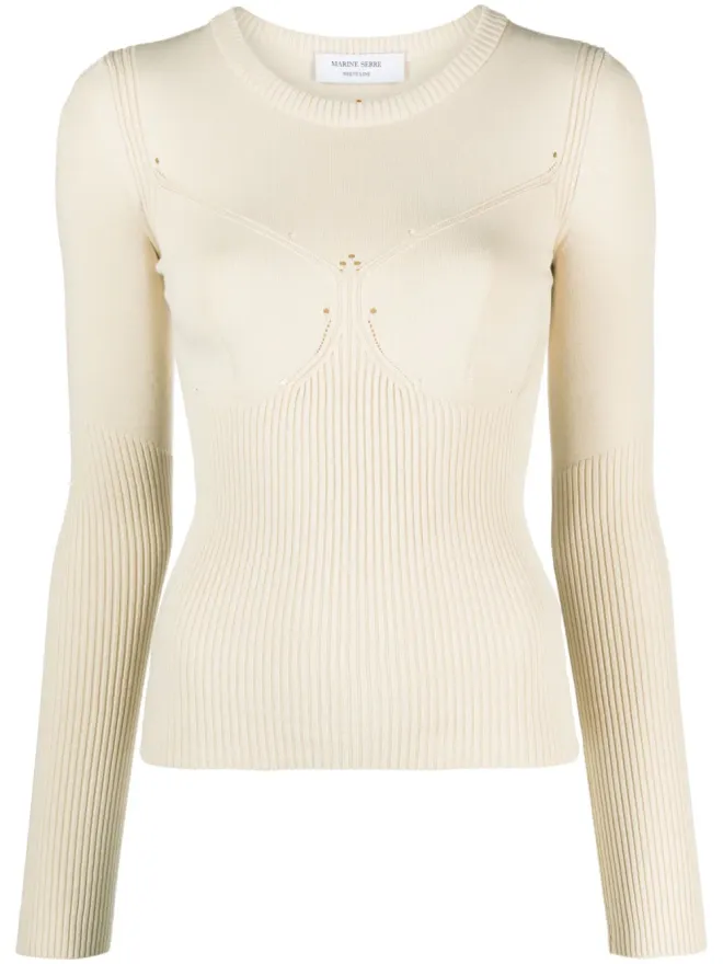 Marine Serre Marine Serre リブニット長袖トップの商品画像