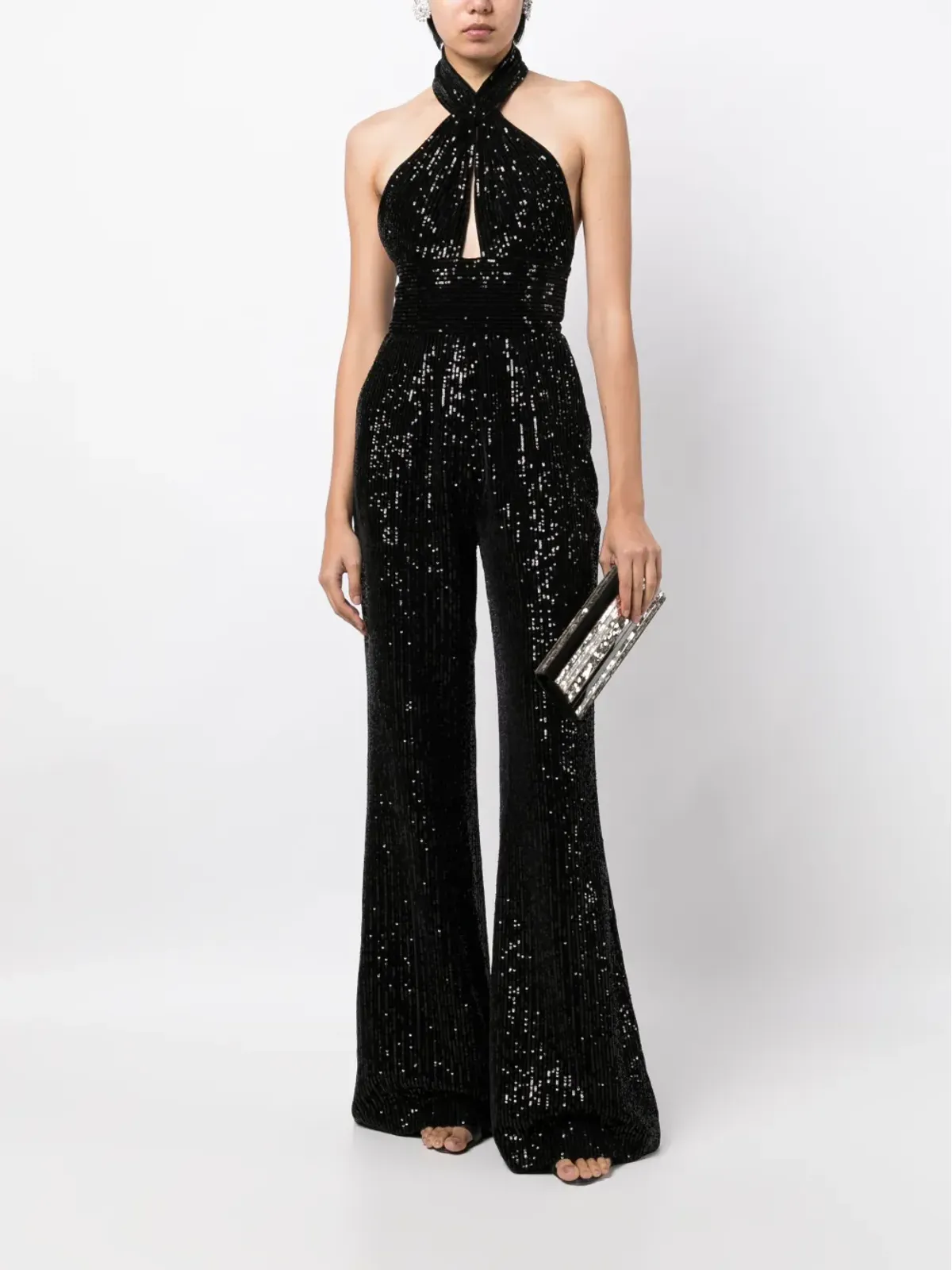 Elie Saab sequin-embellished halterneck jumpsuit - 画像2