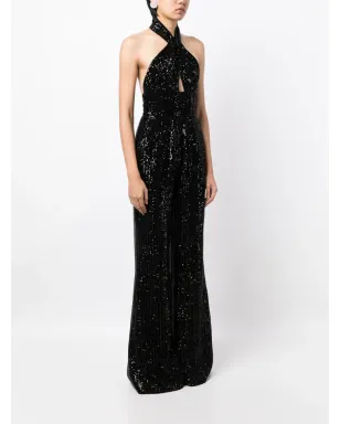 Elie Saab sequin-embellished halterneck jumpsuit - サムネイル3