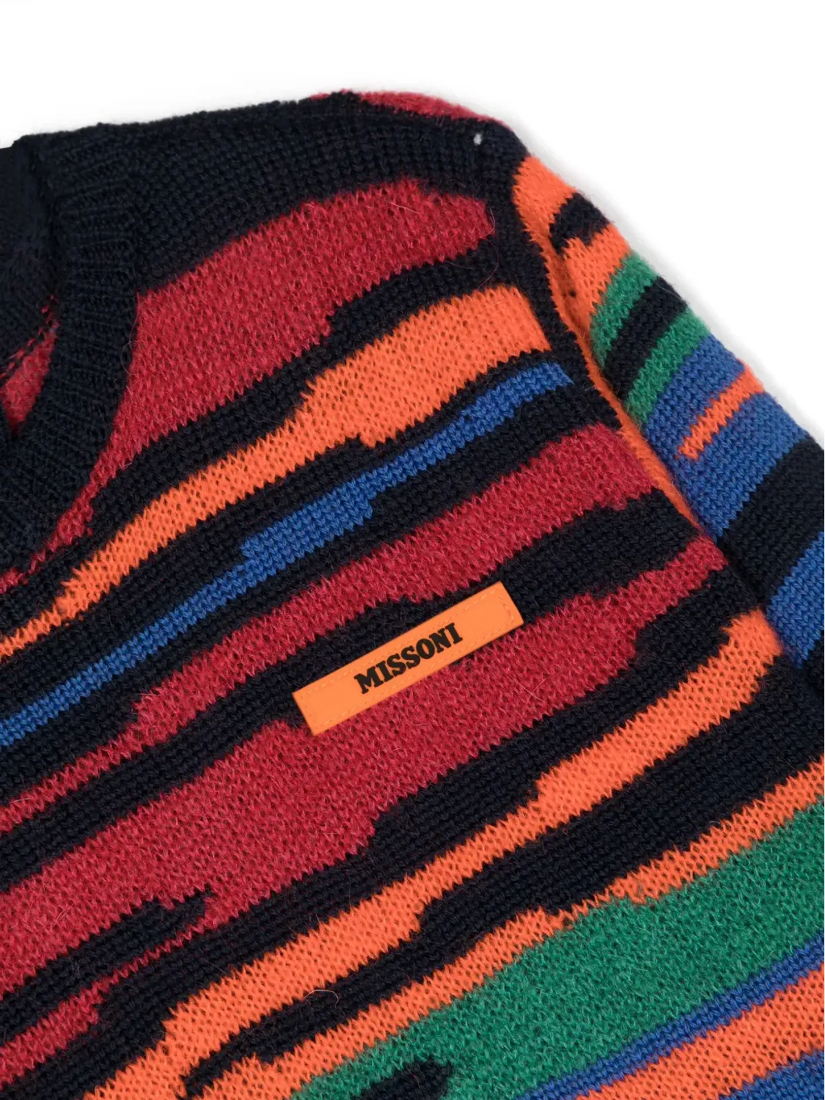 Missoni Kids ロゴパッチ インターシャ編みニットジャンパー - 画像3