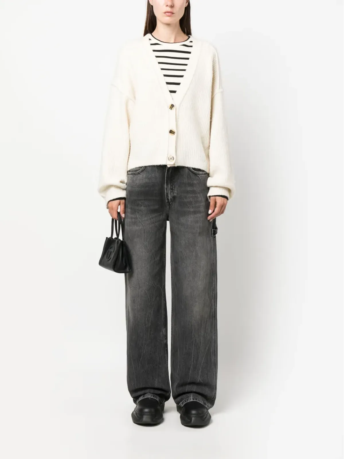 Haikure wide-leg jeans - Black - 画像2