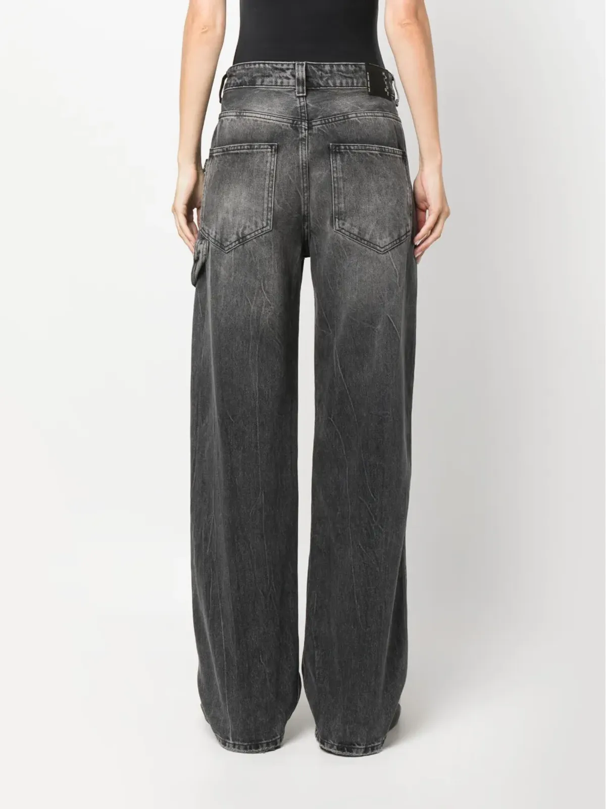 Haikure wide-leg jeans - Black - 画像4