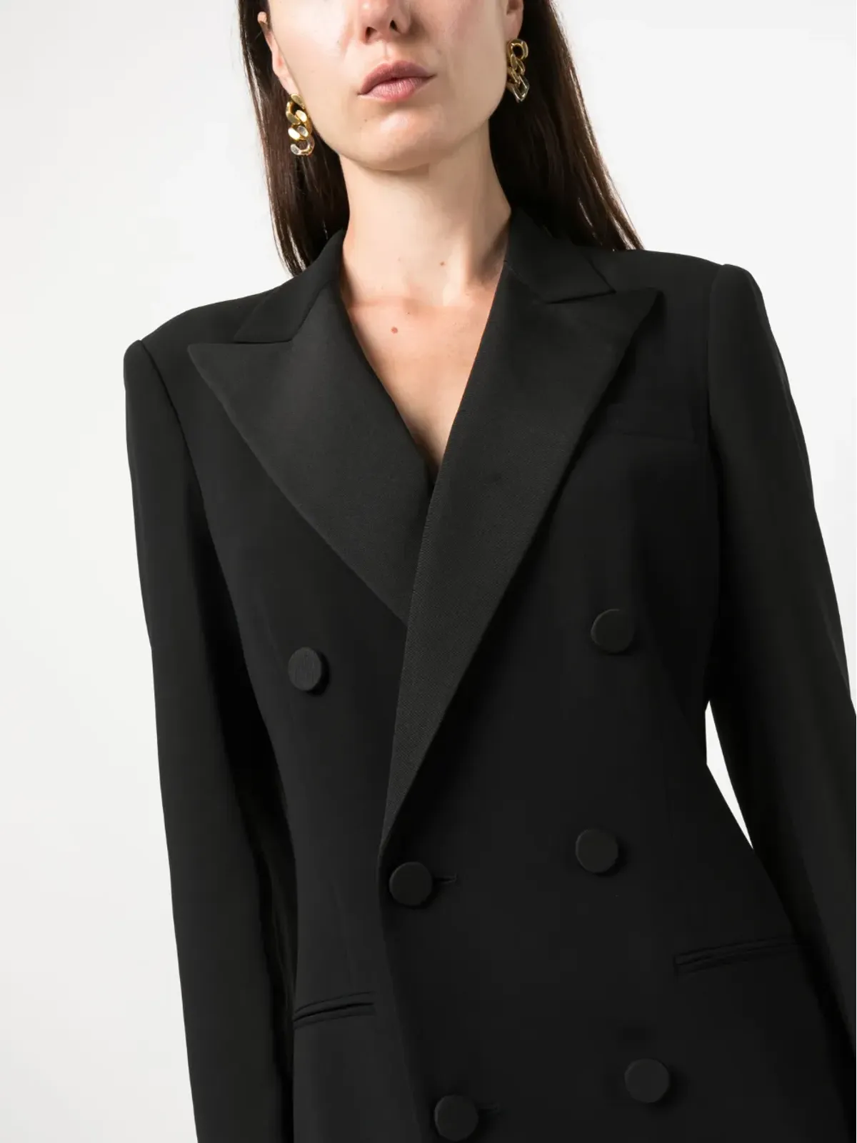 Ralph Lauren Collection ダブルブレストスーツ風マキシドレス - ブラック - 画像5