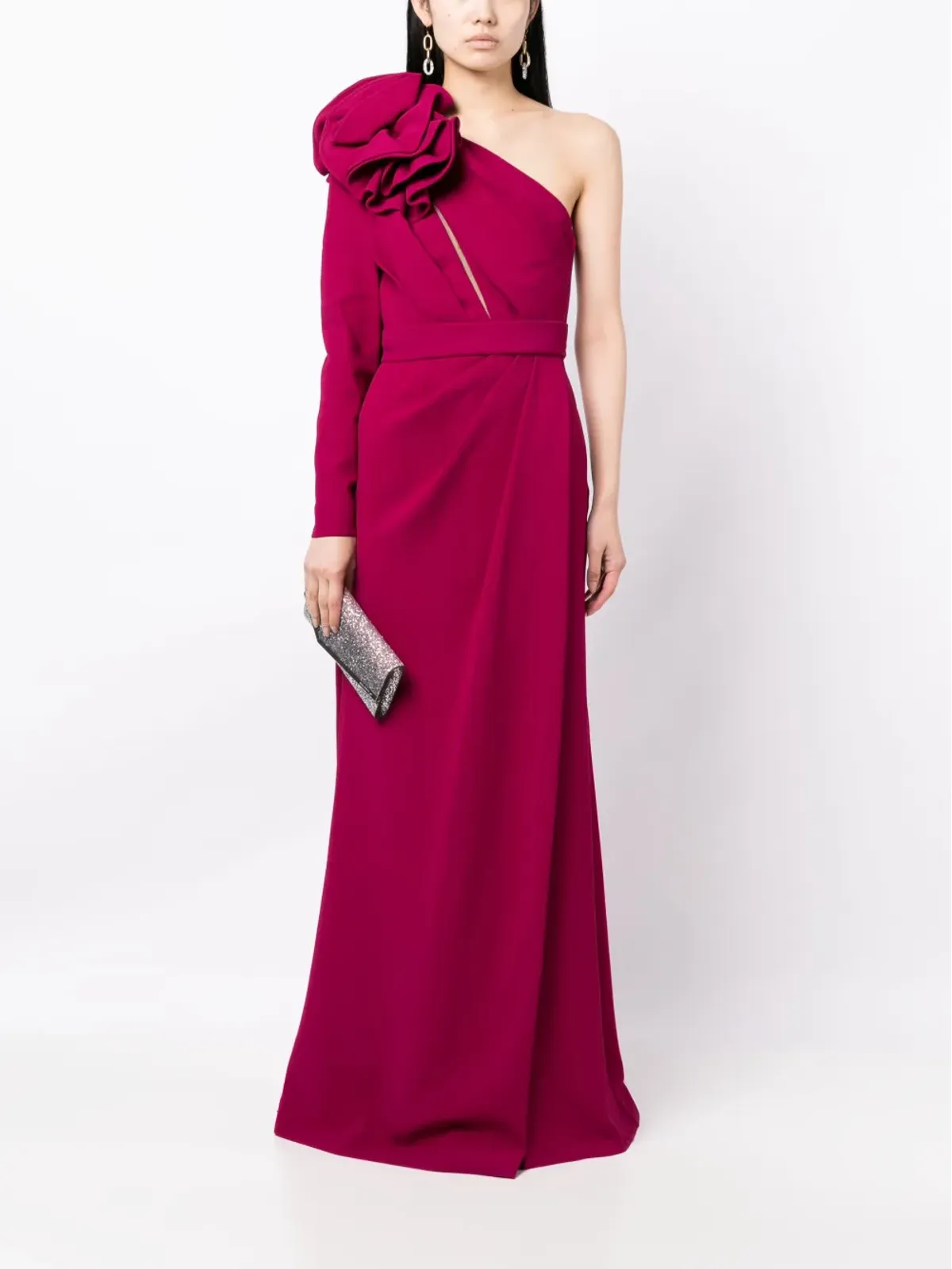 Elie Saab カディ生地の花モチーフドレス - 画像2
