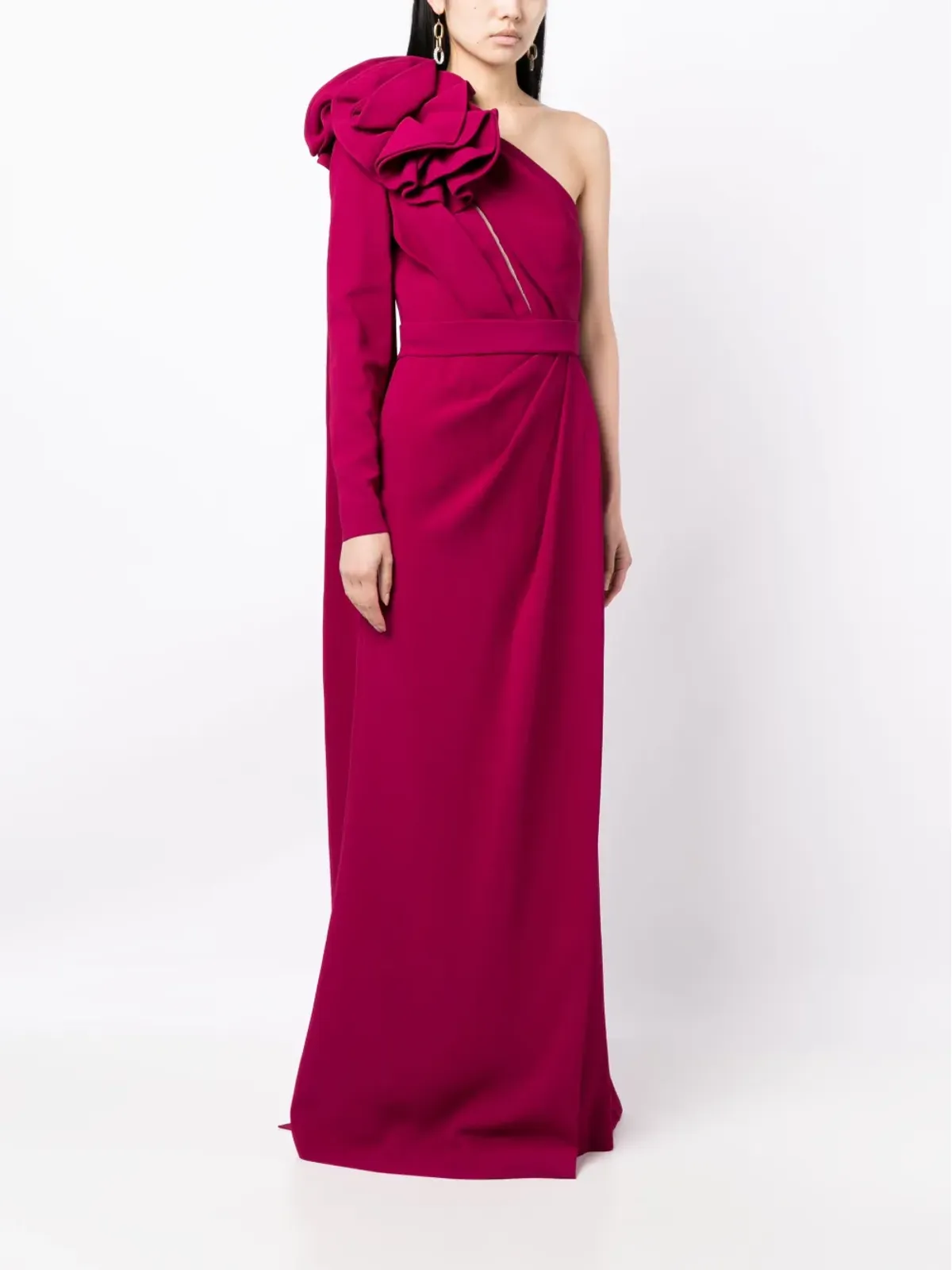 Elie Saab カディ生地の花モチーフドレス - 画像3