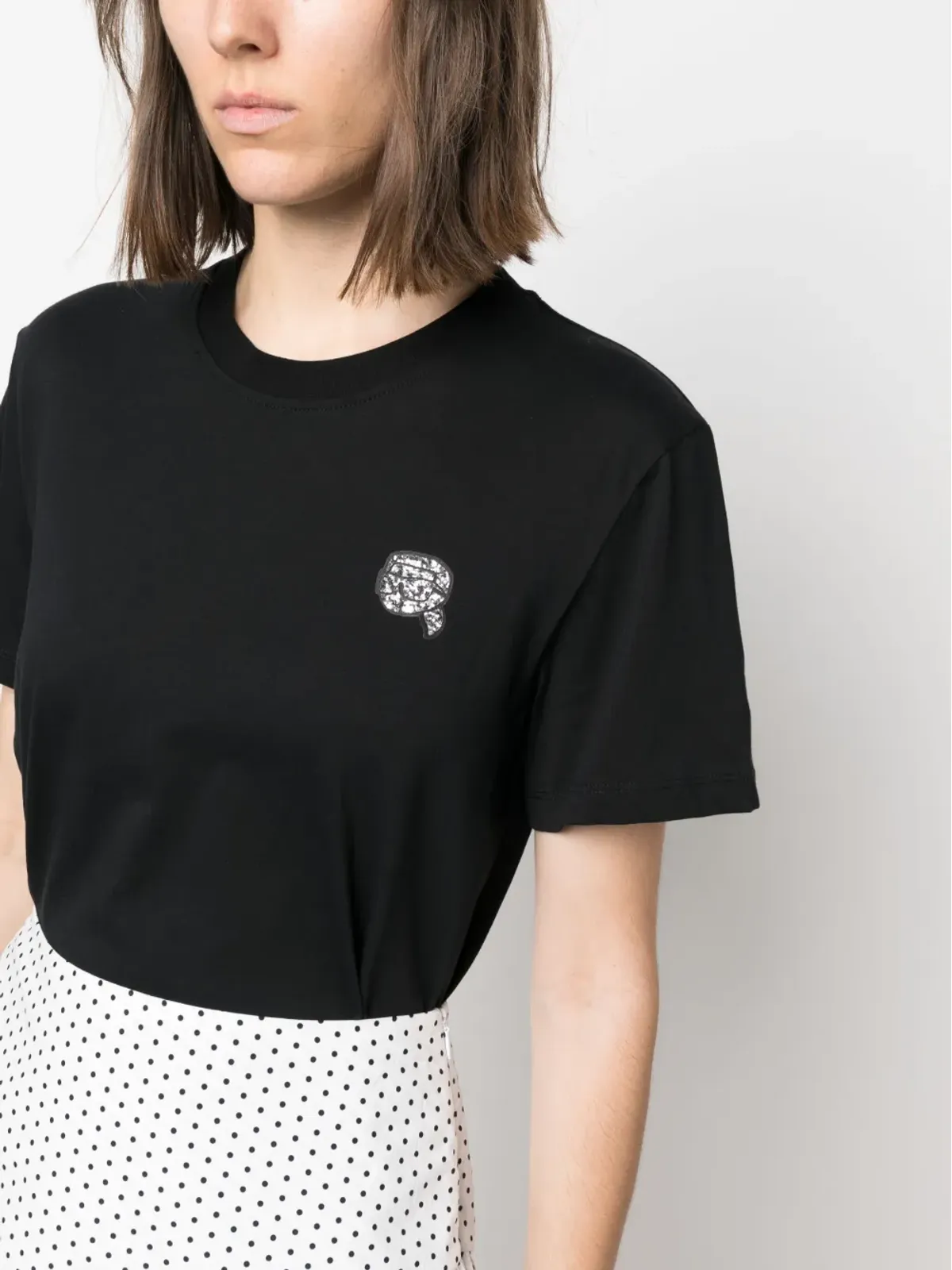 Karl Lagerfeld Ikon 2.0 オーガニックコットン Tシャツ - ブラック - 画像5