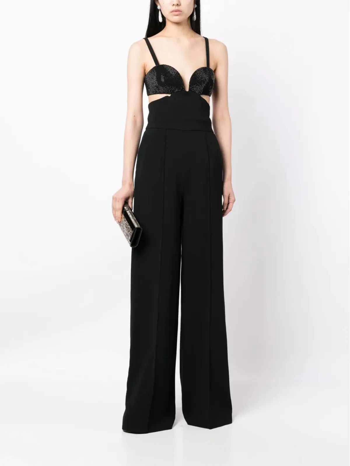 Elie Saab クリスタル装飾 カットアウトディテール ジャンプスーツ - 画像2