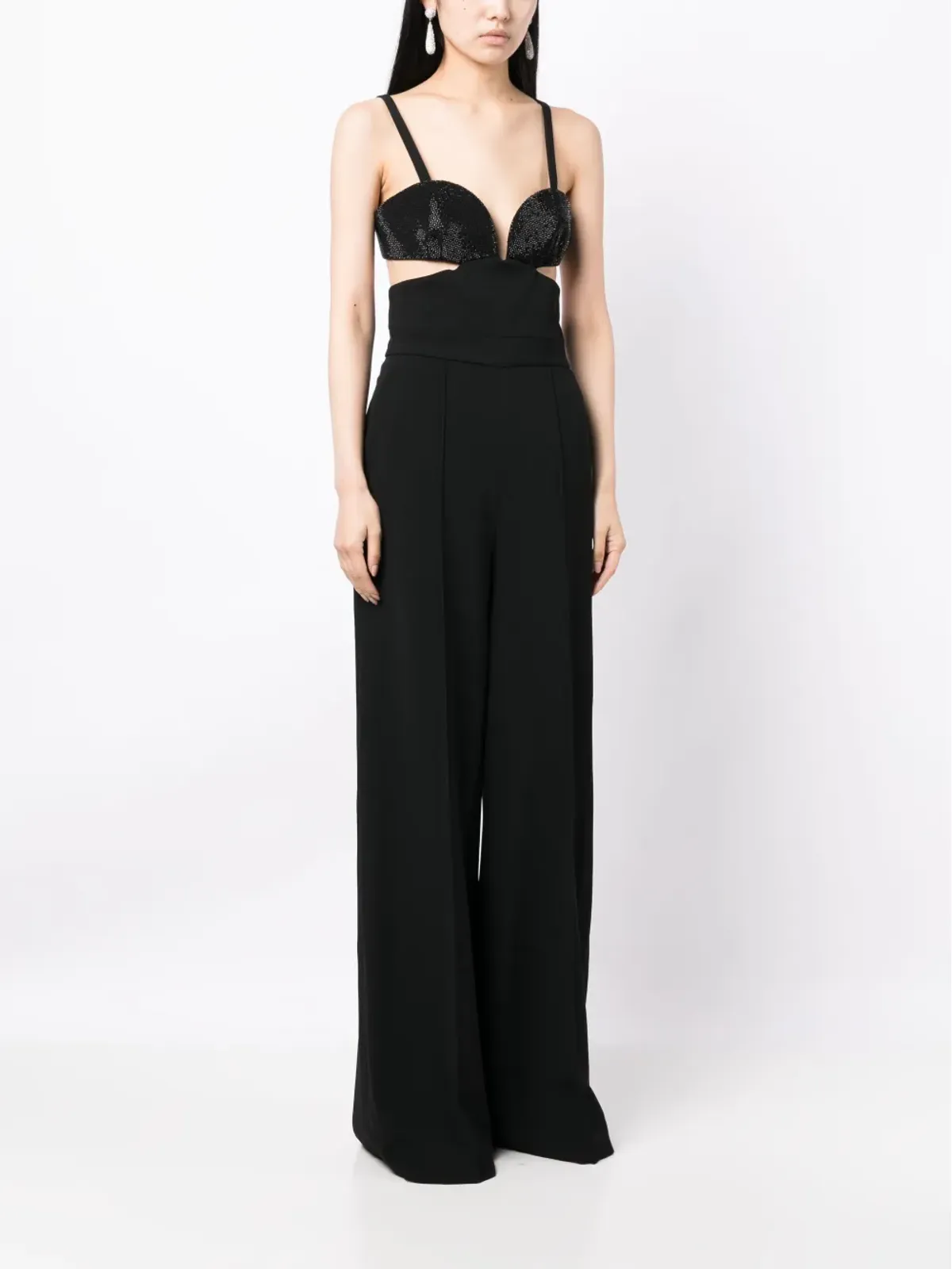 Elie Saab クリスタル装飾 カットアウトディテール ジャンプスーツ - 画像3