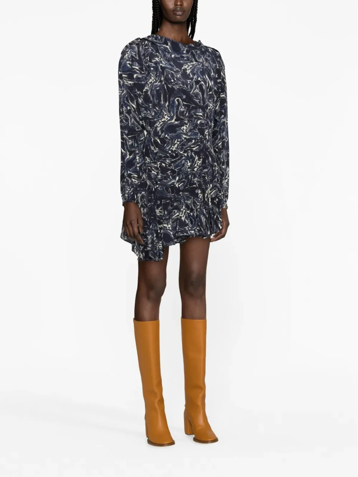 ISABEL MARANT Tiphaine marble-print silk blouse - 画像2