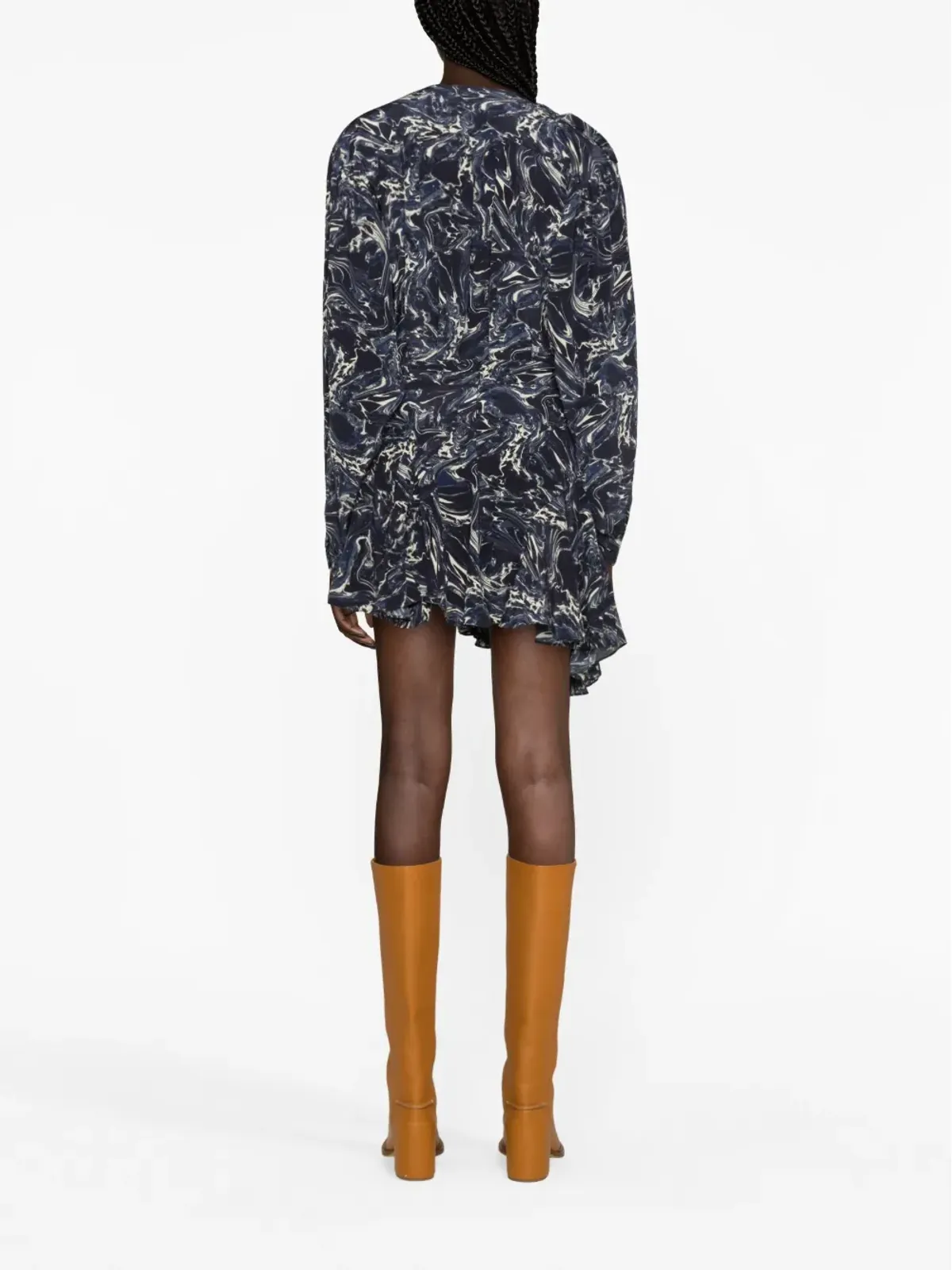 ISABEL MARANT Tiphaine marble-print silk blouse - 画像4