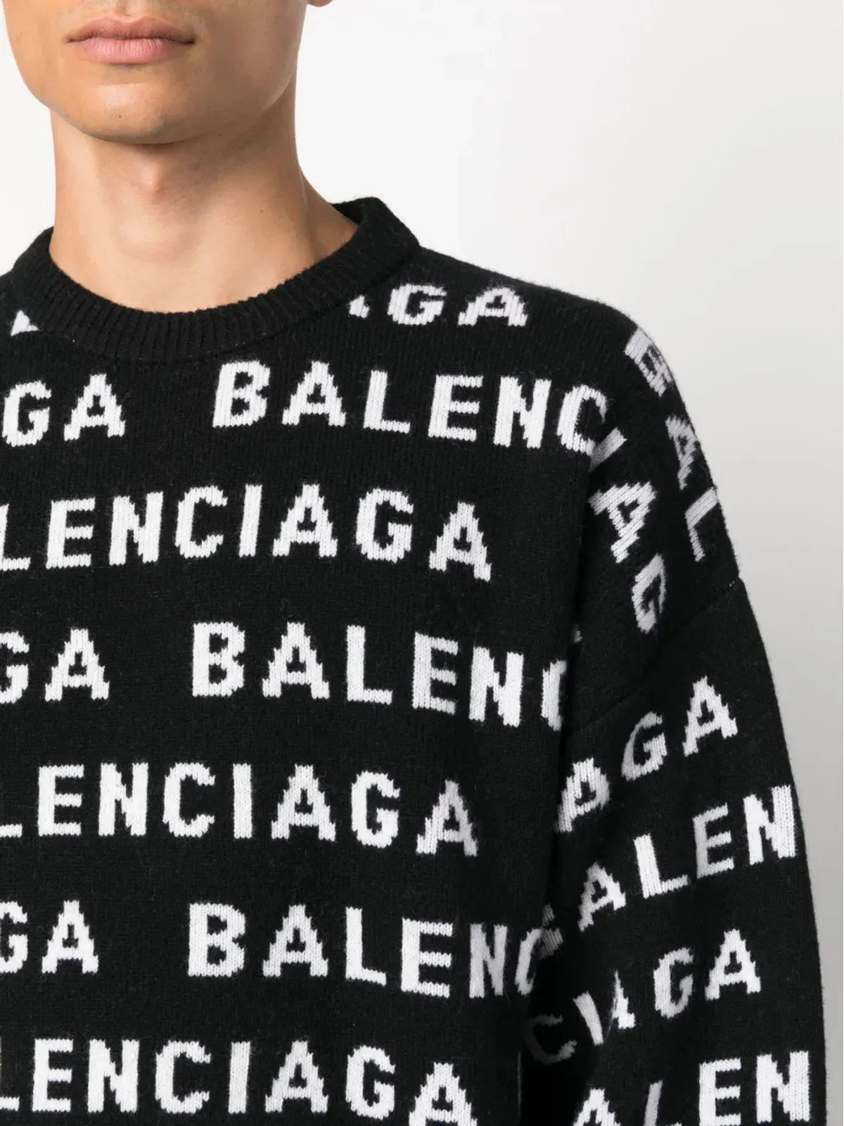 Balenciaga インターシャニット ロゴ ジャンパー - 画像5