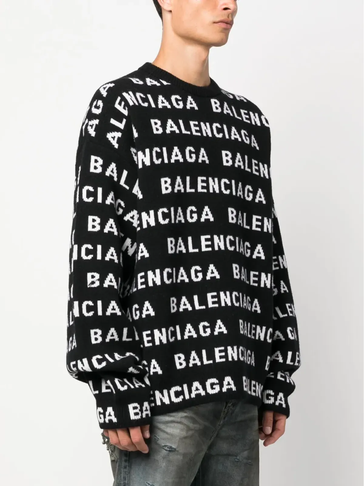 Balenciaga インターシャニット ロゴ ジャンパー - 画像3