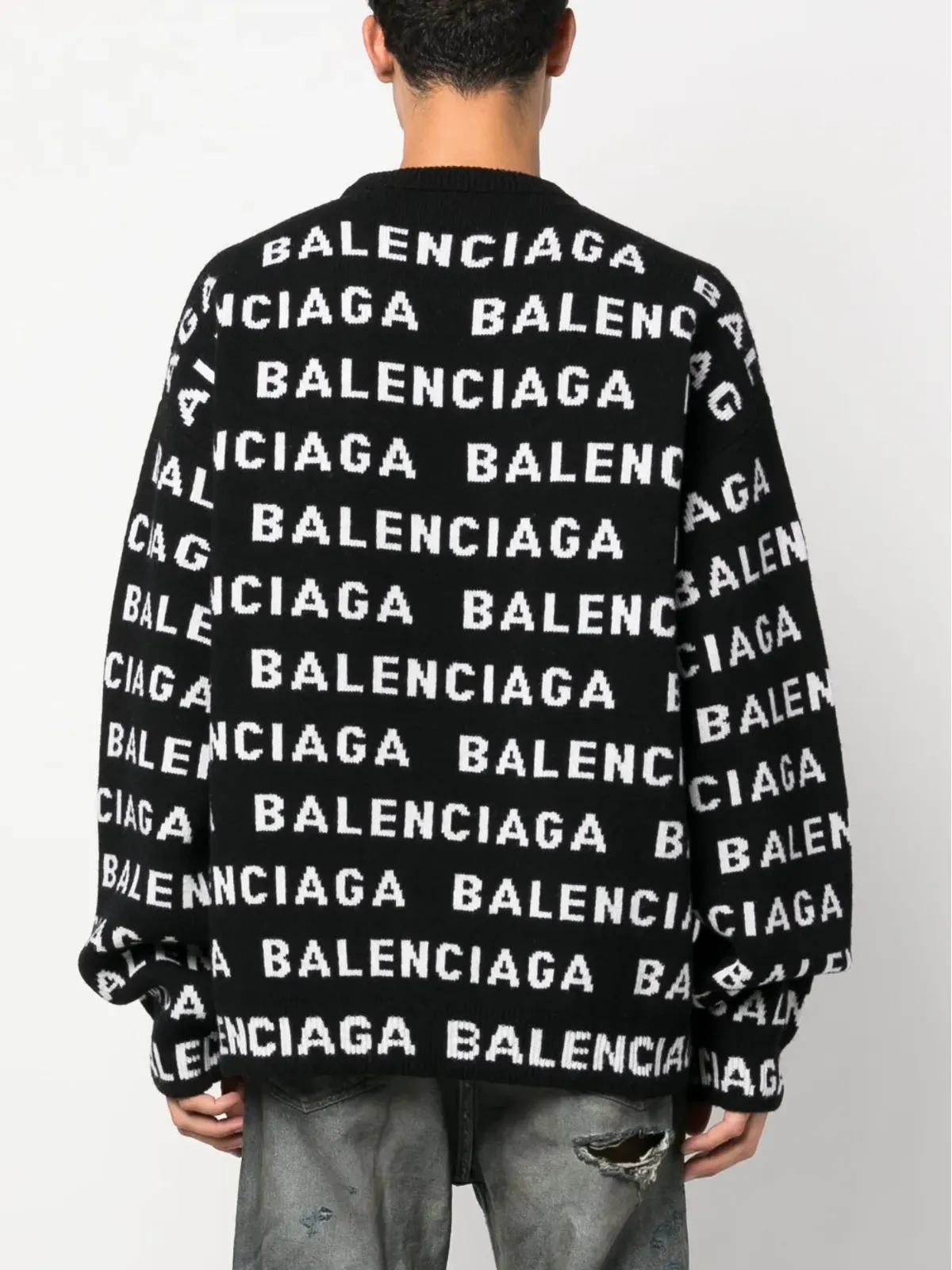Balenciaga インターシャニット ロゴ ジャンパー - 画像4