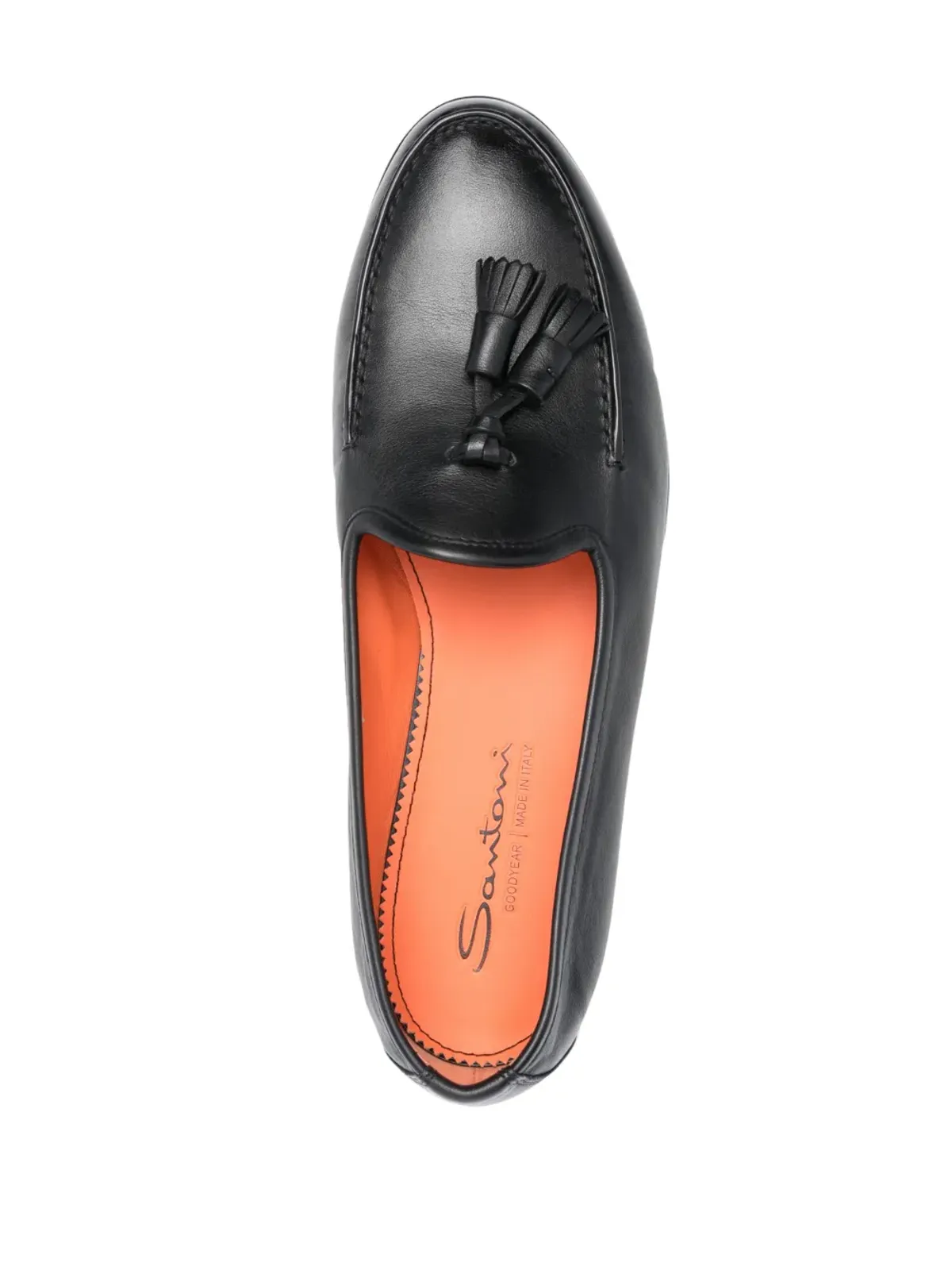 Santoni アンドレア タッセルディテール レザーローファー - 画像4