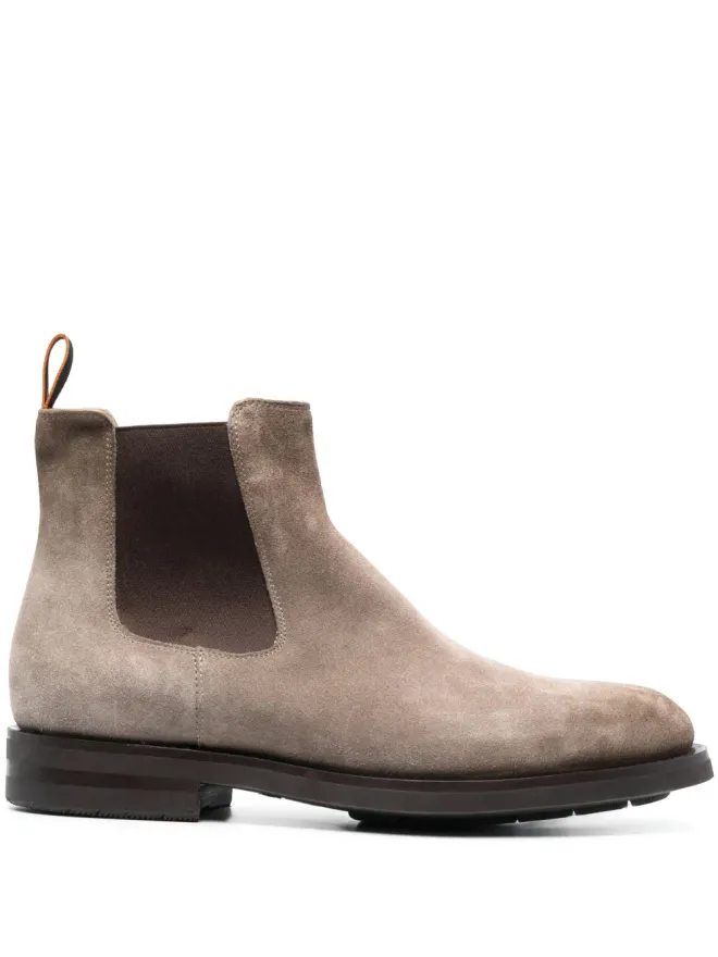 Santoni Santoni ラウンドトゥ スエード アンクルブーツ ブラウンの商品画像