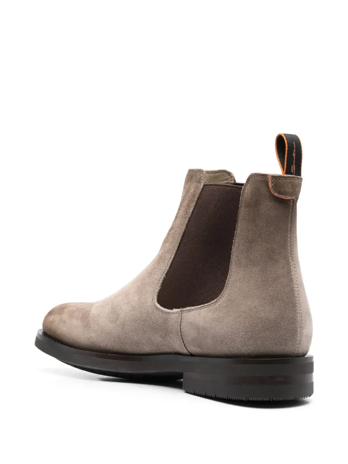 Santoni ラウンドトゥ スエード アンクルブーツ ブラウン - 画像3