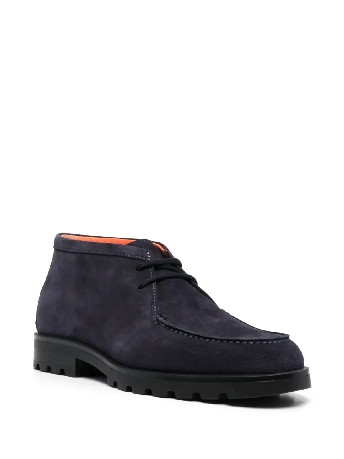 Santoni Rock lace-up suede boots - Blue - 画像2