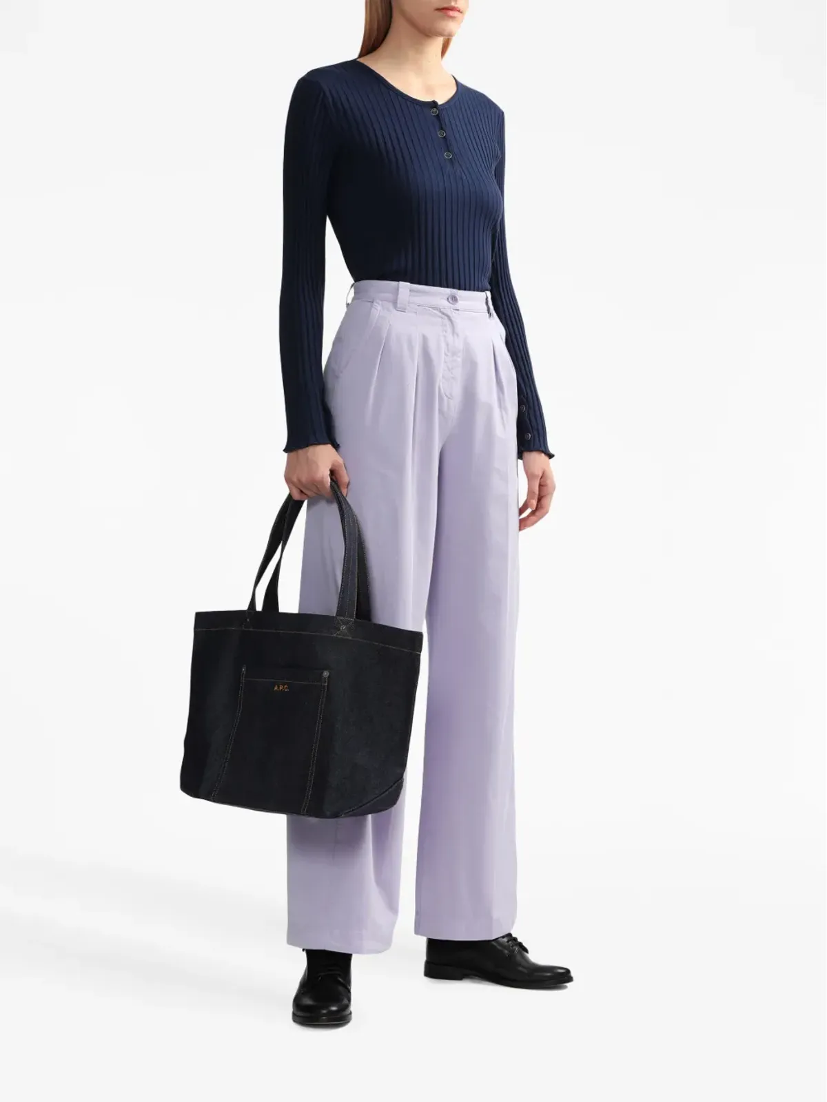 A.P.C. ワイドレッグコットントラウザー - 画像2