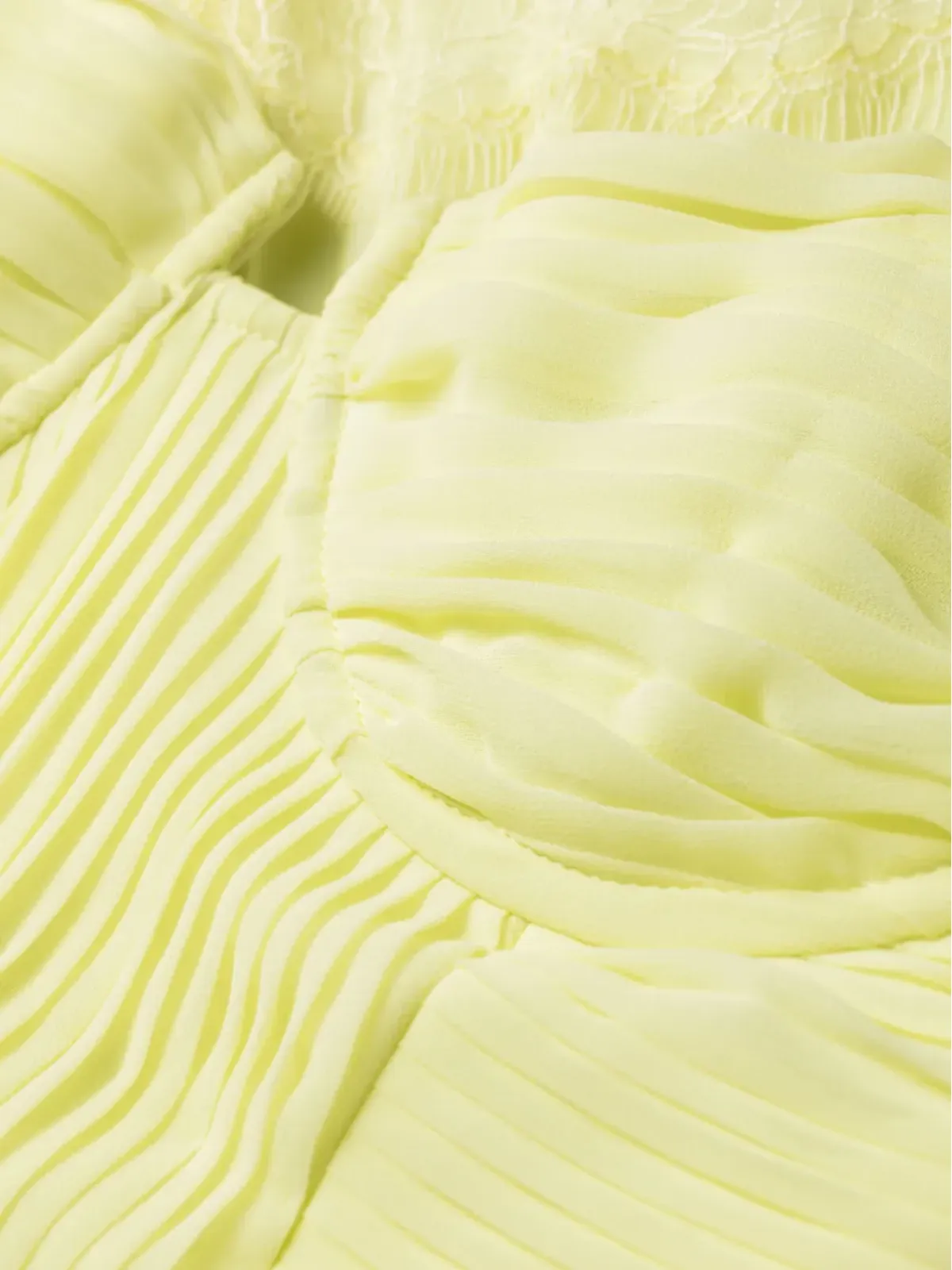 Self-Portrait chiffon lace-detail minidress - Yellow - 画像5