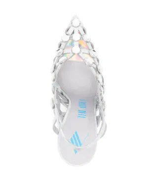 The Attico グリッド・スリングバックパンプス - Silver - サムネイル4