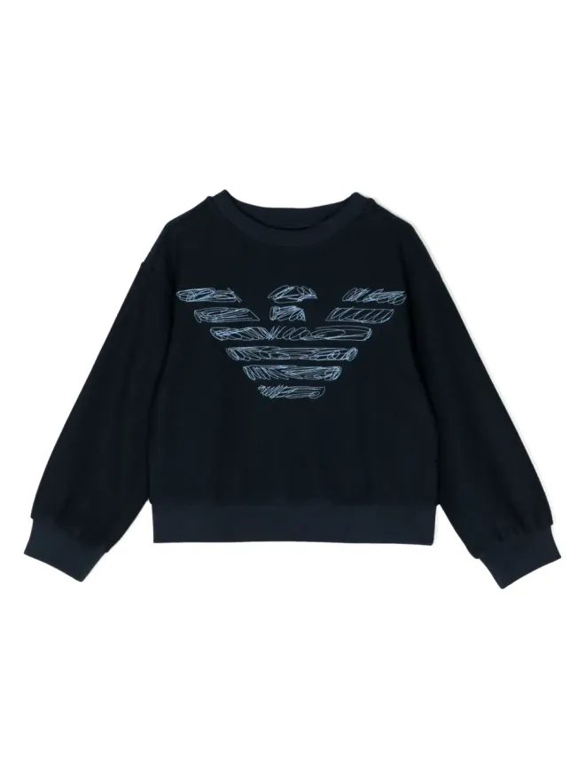 Emporio Armani Kids Emporio Armani Kids ロゴ刺繍入りクルーネックスウェットの商品画像